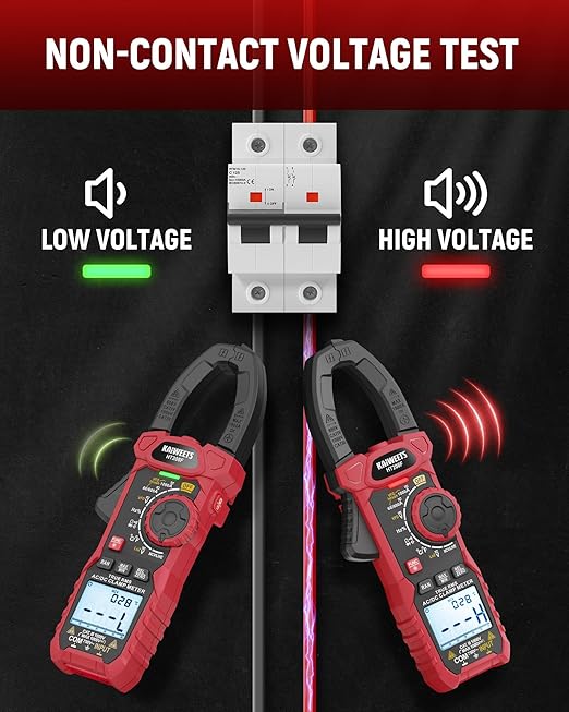 KAIWEETS Inrush Digital Clamp Meter 1000A with Backlit; Multimeter TRMS 6000 Counts, Amp Voltage Tester with VFD, LOZ Mode; Measures AC/DC Current Voltage Temperature Resistance NCV - Upgraded Screen