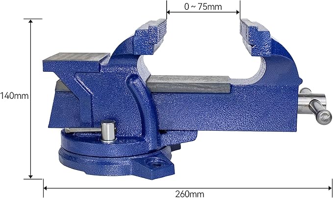 HFS(R) 4" Heavy Duty Bench Vise Anvil with 360° Swivel Locking Base Desktop Clamp - FS Blue Design