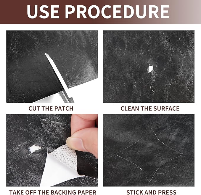 Leather Repair Patch, 17X79 inch Strong Sticky Repair Patch Self Adhesive Waterproof, DIY Large Leather Patches for Couches, Furniture, Sofa, Car, Chair (Coffee, 17X79 inch)