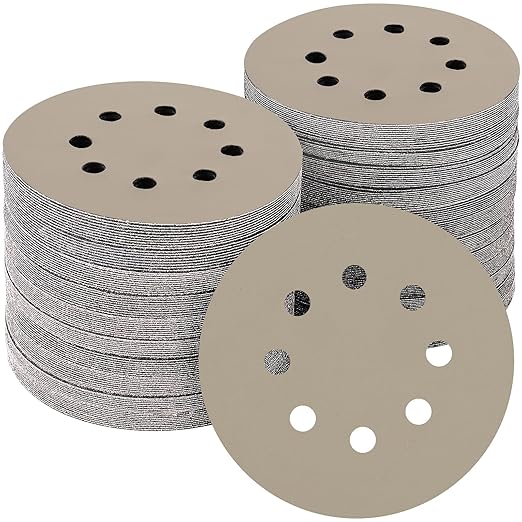50PCS 5 inch Silicon Carbide Sanding Discs 6000 Grit, Wet Dry Orbital 5 Sander Hook and Loop Sandpaper Disc Ultra Fine Grit, Best for Metal,Automotive Precision Polishing