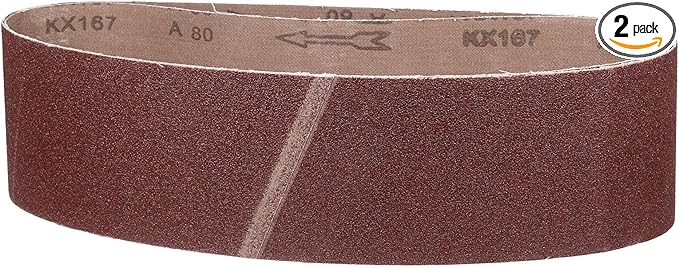 3 x 24 Inch Sanding Belt, 2 Pcs 80 Grit Knife Sharpener Belts Work Sharpening for Belt Sander Knife Carving Tool Metal Working