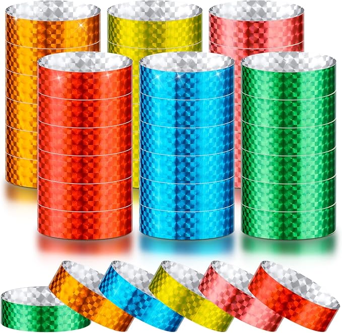 Epakh Paper Wristbands Neon Wrist Bands Waterproof Handbands for Events Lightweight Concert Wristbands Neon Colored Adhesive Wrist Band for Party