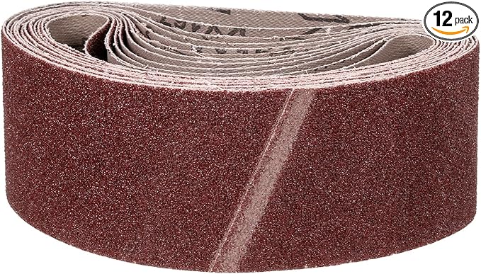 4 x 24 Inch Sanding Belt, 12 Pcs 40 Grit Knife Sharpener Belts Work Sharpening for Belt Sander Knife Carving Tool Metal Working
