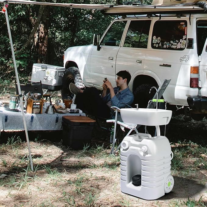 Yescom 45L Hand Wash Station Portable Wash Sink for RV Travel Outdoors