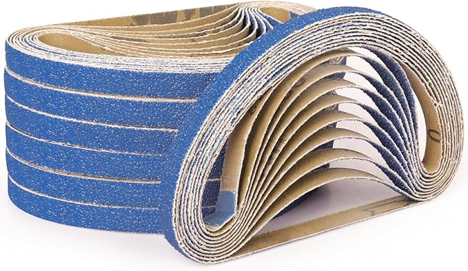 40-Piece 1/2 x 18 Inch 40 Grit Zirconia Sanding Belts, Heavy Duty Long-lasting Mini Sanding Bands for Belt Sander, Rust Paint Removal, Wood Metal Grinding and Finishing