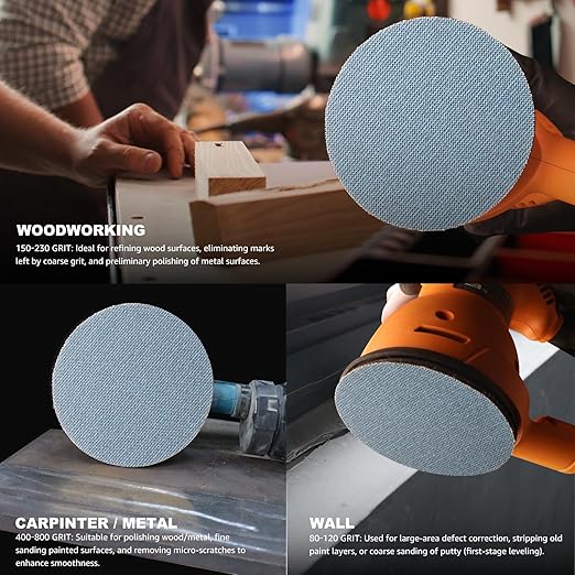 5 inch Sanding Discs 180 grit Mesh Disc Ceramic Abrasive Sandpaper Hook and Loop Orbital Sander Pads for Coating Removal,Body Repair, Auto Sanding 30 PCS