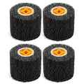 Rocaris 4 Pack Abrasive Drum Paint and Rust Remover, 40 Grit Abrasive Wheel Wire Drawing Polishing Wheel for Wood Metal Surface Polishing, 4.5" x 4"