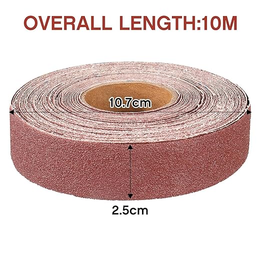 60 Grit Continuous Sandpaper Roll,1" x 32.8 Feet Emery Cloth Roll for Metalworking, Home Improvement, Sanding Automotive Plumbing