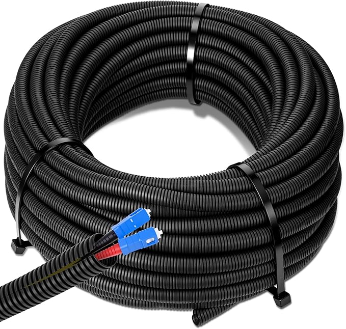 Sasylvia 3/8" x 150 ft Split Wire Loom Tubing Automotive Wire Loom Assortment Split Cable Sleeves Bulk Flexible Electrical Conduit Protective Kit