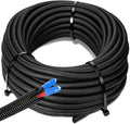Sasylvia 1/4" x 150 ft Split Wire Loom Tubing Automotive Wire Loom Assortment Split Cable Sleeves Bulk Flexible Electrical Conduit Protective Kit