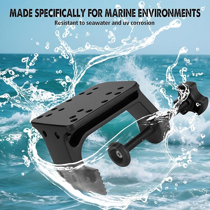 Heavy Duty C-Clamp Mount Compatible with RAM Systems 1" and 1.5" Size Round Ball Bases,Aluminum C Clamp Kayak Mount,3.27-Inch Jaw Opening