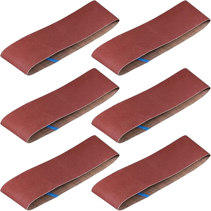 6 x 48 Sanding Belts, 120 Grit 6x48 Aluminum Oxide Sanding Belt, Belt Sander Paper for Wood & Paint Sanding, 6 Pack(6x48in, 120 Grit)