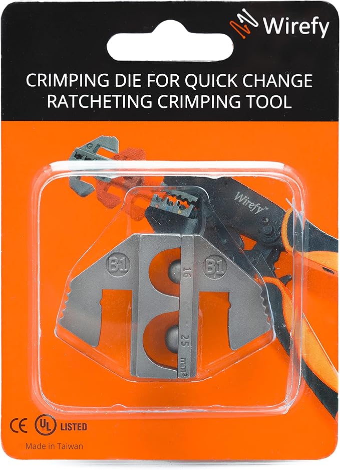 Wirefy Crimping Die for Larger Diameter Non-Insulated Terminals - 6-4 AWG