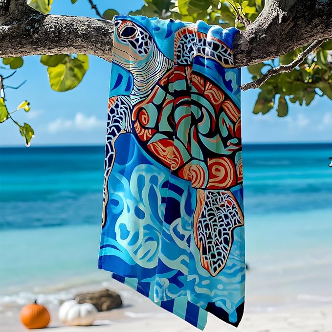 2 Pack Microfiber Beach Towel Oversized 71"x32" Sand Free Quick Dry Absorbent Lightweight Thin , Compact Towels for Travel Swimming Pool Yoga Gym Camping Beach Accessories Vacation Essentials Gift