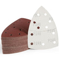 S SATC 50 PCS Mouse Sander Sandpaper 11 Holes 240 Grit Detail Sander Sandpaper Palm Sander Paper Hook and Loop Sander Pads Triangular Sanding Sheets