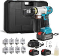 Electric Hydraulic Cable Lug Crimping Tool 6 Ton Hydraulic Electrical Wire Terminal Cable Lugs Crimper Rechargeable Crimping Tool Kits with 8 Dies, 12 AWG to 2/0 AWG