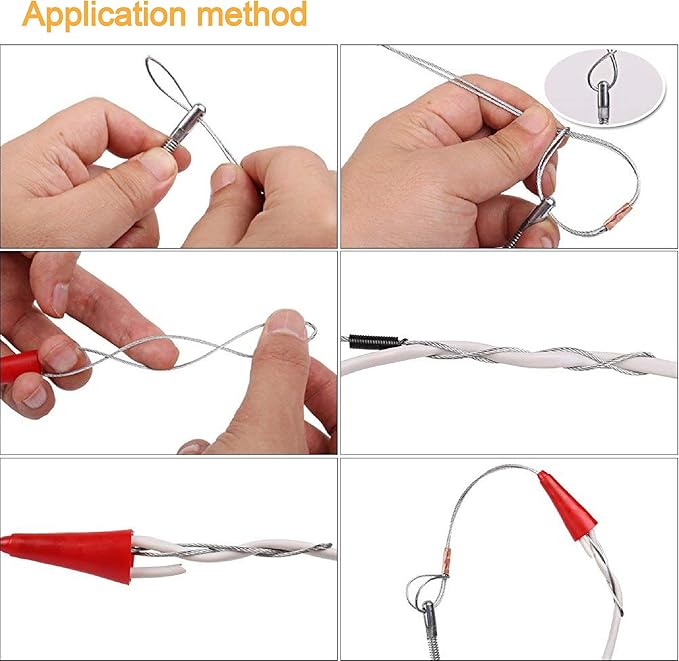 50 Feet Fiberglass Cable Wire Running Rod Coaxial Electrical Connectable Fish Tape Pull Kit