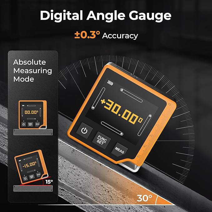 Laser Measuring Tool, 262ft Laser Measure with Digital Angle Finder & Level, Rechargeable Laser Measurement Tool with 2.4'' Color Backlit Display, 6 Units Ft/in/M, Length/Area/Volume/Pythagorean Mode