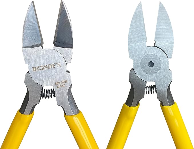 Wire Cutters 5 Pack, 6 inch Flush Cutters, BOOSDEN Spring Loaded Cutting Pliers,Precision Side Cutters,Sharp Diagonal Cutters,Small Wire Snips for Crafting