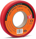 Wirefy 1-1/4" Heat Shrink Tubing - Large Diameter - 4:1 Ratio - Adhesive Lined - Industrial Heat-Shrink Tubing - 50 Feet Roll - Red