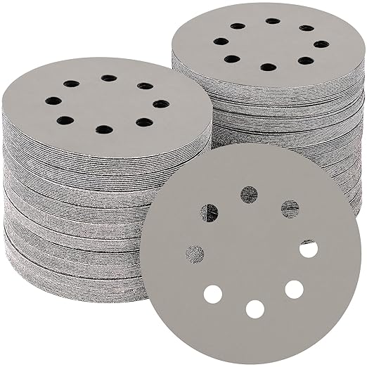 50PCS 5 inch Silicon Carbide Sanding Discs 10000 Grit, Wet Dry Orbital 5 Sander Hook and Loop Sandpaper Disc Ultra Fine Grit, Best for Metal,Automotive Precision Polishing