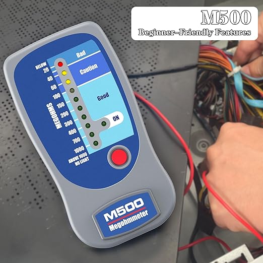 M500 Megohmmeter for Insulation Testing，Compatible with Supco M500 Electronic Megohmmeter,Works for Motors,HVAC Systems Tools, Compressor Tester,1000 Megohms at 500 Volts