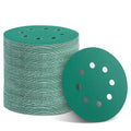 100PCS 400 Grit Premium Green Sanding Discs, 5-Inch 8-Hole Sandpaper for Random Orbital Sander