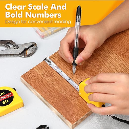 50 Pcs 6 FT Mini Tape Measure Retractable Bulk Small Measuring Tape Pocket Size Measurement Tool for Operation Christmas Items Party Favor Gifts Stuffers for Men(Yellow)