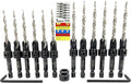 FTG USA Countersink Drill Bit Set 6 Pc #8 (11/64"), 6 Pc #10 (3/16") Tapered Countersink Bit, Stop Collar, Hex Wrench, Woodworking Countersink Drill Bits
