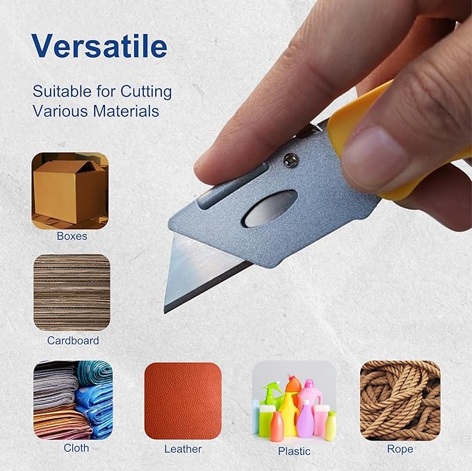 8-Pack Folding Utility Knife with Extra 30 Blades, Tough Foldable Razor Knife Box Opener for Cartons Boxes Cardboard Sheet Plastic, Folding Box Cutter without Clip for Home Office Warehouse