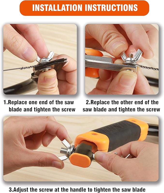 Wire Saw for Woodworking with Diameter 1mm blade & 360° Cutting/Versatile Multi-directional Cutting Hand Tool/With 20 Saw blade Included