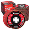EZARC Ceramic Flap Discs 80 Grit, 4 1/2 x 7/8-Inch Flap Sanding Disc, Type 29 Ceramic Grinding Wheel for Stainless Steel, Non-Ferrous Metal, Cast Iron, Sheet Metal, 10 Pack