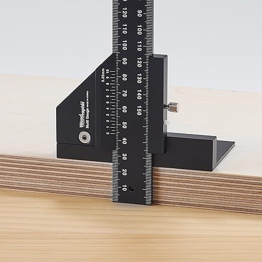 Scriber Gauge – Precision Marking Tool, Measuring Ruler, Layout Square, Thickness Gauge, CNC Aluminum Woodworking Tool for Joinery, Framing, Cabinet, DIY Projects (Old, 300mm)
