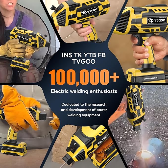 Portable Handheld Welding Machine - 110V IGBT Inverter Handheld Welder, 20-120A Portable ARC Welder with 5 Variable Current Adjustments,Hot Start & Anti-Stick for 3/32"-1/8" Welding Rods(Yellow)