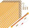 KOOTANS 22FT Fiberglass Electrical Wire Running Kit Wire Fishing Tools Fish Tape Wire Puller Through Wall Cable Snake Fish Rods Kit with Different Attachments