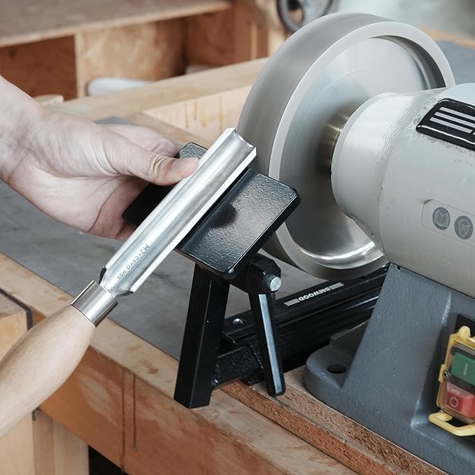 BG-GJ Set Complete Grinding Jig System for Wood Chisels, Grind Sharpening System for 8 Inch Grinders to Sharpen Lathe Turning Tools, Chisels, Skews, Bowl Spindle Gouges.