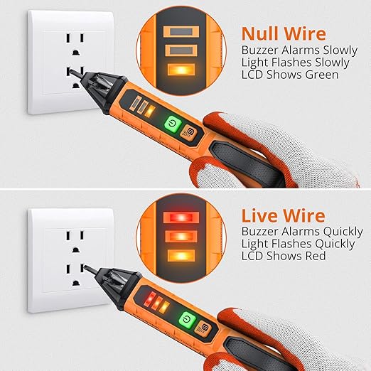 Proster Non Contact Voltage Tester Pen - Adjustable Sensitivity AC Voltage Detector, Electric Volt Pen Tester Pen 12-1000V/48-1000V, Contactless Voltage Detector