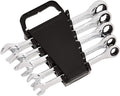 Amazon Basics Ratcheting Wrench Set, Metric, 5 Piece, Black/Silver