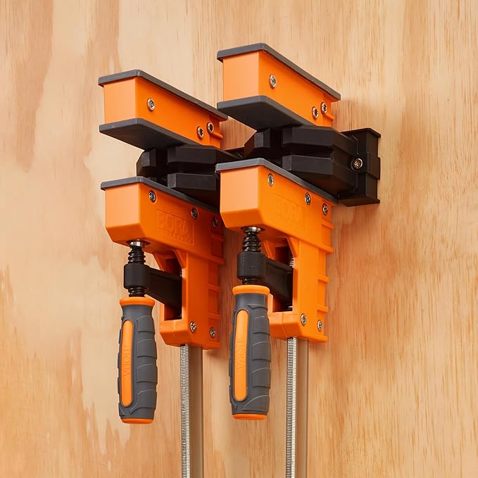 BORA 8pc Parallel Clamp Set, Includes 2 x 24" + 2 x 40" Woodworking Clamps with Rock-Solid, Even Pressure + 4 x Parallel Clamp Blocks, 571650