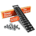 SST - Original Identibolt - Precise Threadchecker and Wall Mount - Imperial SAE and Metric Threads - 28 Nuts & Bolts Identifier - from #6 to ½ & 4mm to 14mm - in. and Cm. Rulers - Made in USA