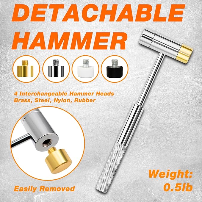 BESTNULE Punch Set, Punch Tools, Roll Pin Punch Set, Made of Solid Material Including Steel Punch and Hammer, Ideal for Machinery Maintenance with Organizer Storage Container (Without Bench Block)