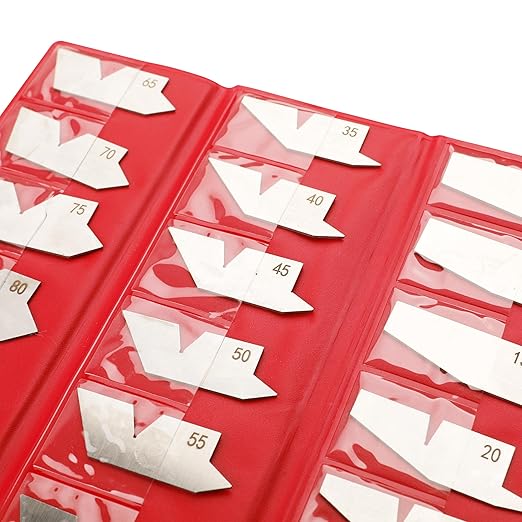 HFS (R) 18 Piece Angle Gauge Set with Pouch - Premium Stainless Steel