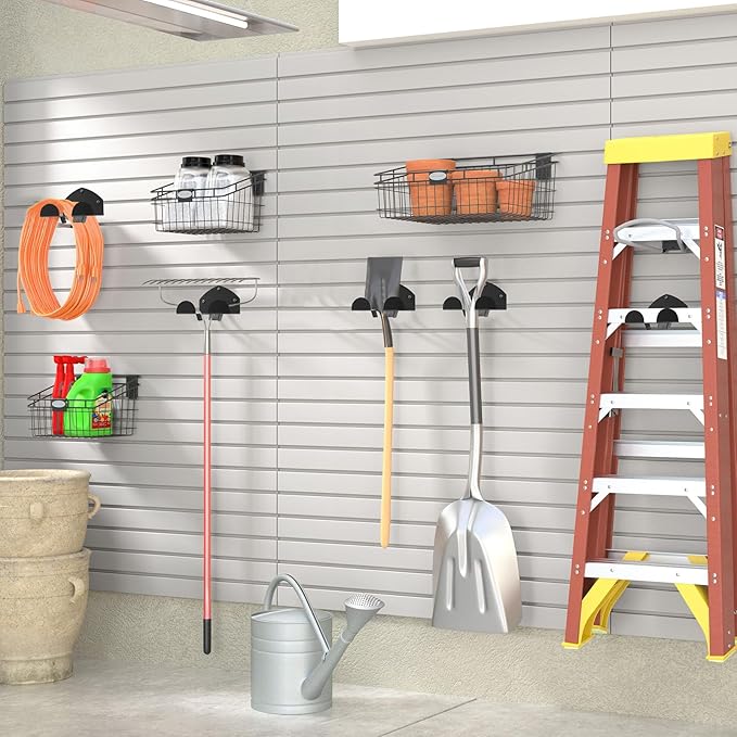 Weedeater Rack, 1 Pack Weed Eater Hanger, Weed Eater Rack for Wall, Heavy Duty Garden Tool Garage Organizer Trimmer Holder, Chainsaw Hanger Wall Mount(Orange)