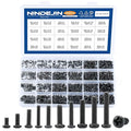 NINDEJIN 650 pcs Laptop Screw Kit, Replacement Computer Notebook Miniature Screws, M1.4 M1.7 M2 M2.5 M3 Note PC Motherboard Round Pan Head Phillips Fasteners Set