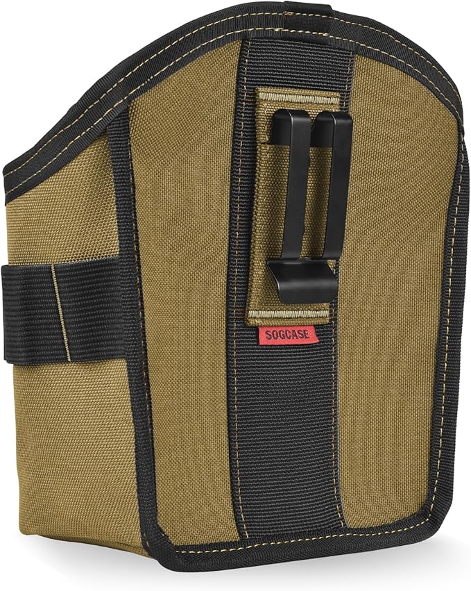 Tool Pouch Nails Screws Bag with Belt Clip (XL, Khaki)