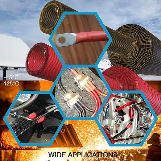 8 FT Diameter 3/4 Inch 3:1 Heat Shrink Tubing Dual Wall Adhesive Lined Marine Grade Electrical Cable Heat-Shrink Insulation Wrap Tube(Black-4Ft, Red-4Ft)