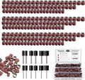 Tnisesm 210Pcs Aluminum Oxide Sanding Drum Set,Including 198 Pieces 80 120 240Grit Drum Sander Sanding Sleeves and 12 Pieces Drum Mandrels for Dremel Rotary Tool,Sanding Drums with Box