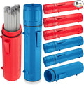 Zonon 8 Pcs Welding Rod Holder Stick Welding Electrode Rod Storage Tube 14 Inch Rod Storage Container Airproof Welding Rod Holder Waterproof Storage Canister for Welding Rod(Red Blue)