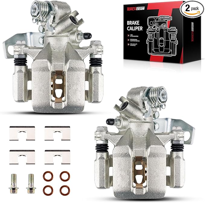 Torchbeam 2PCS Rear Driver and Passenger Side Brake Caliper For Acura Honda for 2002-2006 RSX, 2002-2005 Civic 2.0L, Disc Brake Caliper Assembly with Bracket Replace # 19B2679+19B2678