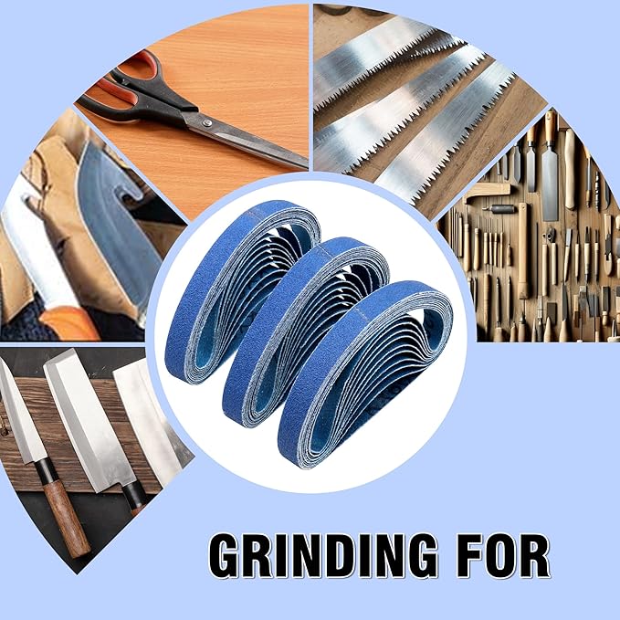 1/2 x 12 Inch Knife Sharpener Sanding Belts for Work Sharp, 120 Grit Replacement Sharpening Belt Kit for Official Work Sharp (WSKTS & WSKTS-KT/Mk.1 & Mk.2) Knife & Tool Sharpener, 30 Pcs
